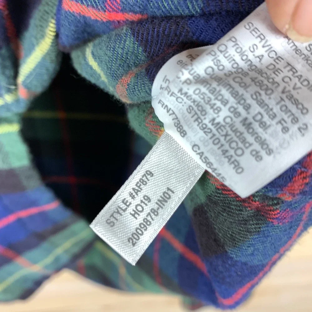 J. Crew Flannel Shirt Mens Large Green Plaid  Long Sleeve Cotton Button Up